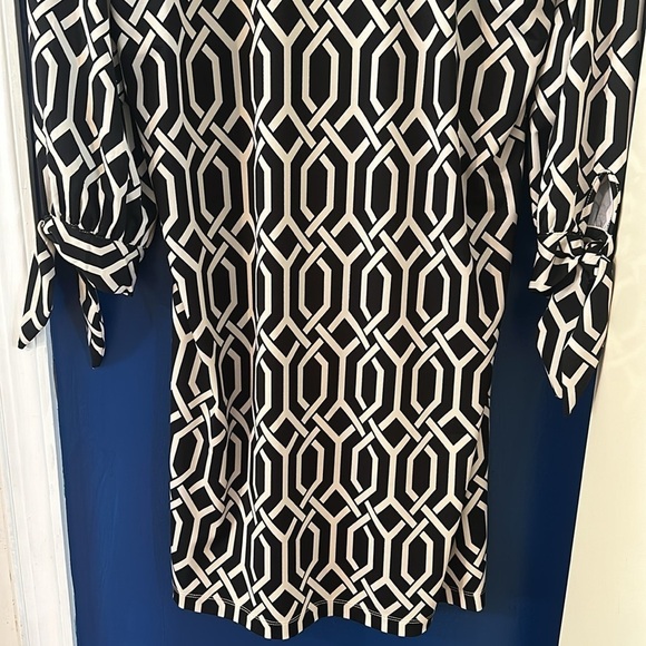 NWT Women’s Mud Pie Anderson Black/Pearl Lattice Dress Size Medium 8-10 - Picture 5 of 11